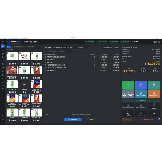 Combo ZETEKPOINT IA PRO – PC Ryzen + Monitor Global + Escáner 2D + OCOM 80S + Facturación Electrónica ARCA
