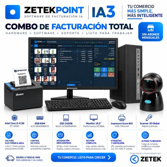 Combo Facturación Electrónica ARCA | ZETEKPOINT IA3