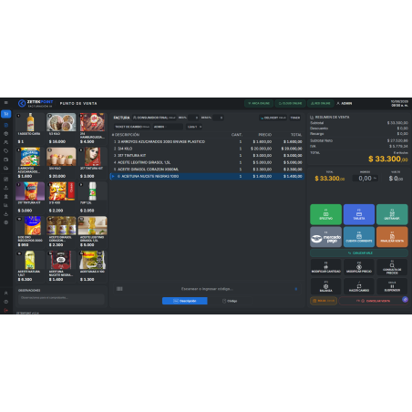 Combo ZETEKPOINT IA Software Factura Electrónica sin Abono Impresora 80mm + Escáner 2D
