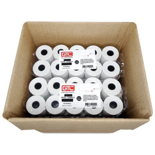 Caja 100 Rollos de Papel Térmico 80mm x 50m para Impresoras y Comanderas