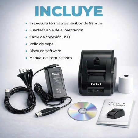 Impresora Comandera Global TP-POS58-USB 58mm para tickets y comprobantes
