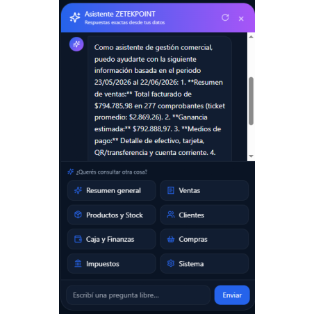 Software ZETEKPOINT IA de facturación electrónica ARCA y punto de venta para Windows, de pago único sin abono mensual