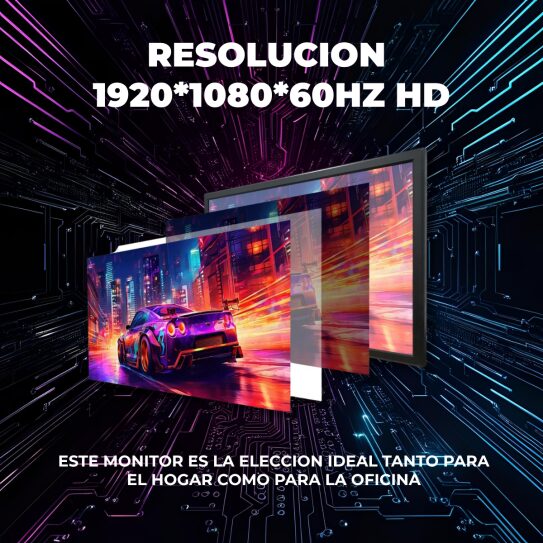Monitor Global 22” Full HD para PC, oficina y punto de venta