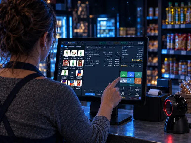 ZETEKPOINT funcionando en el mostrador de almacenes y autoservicios