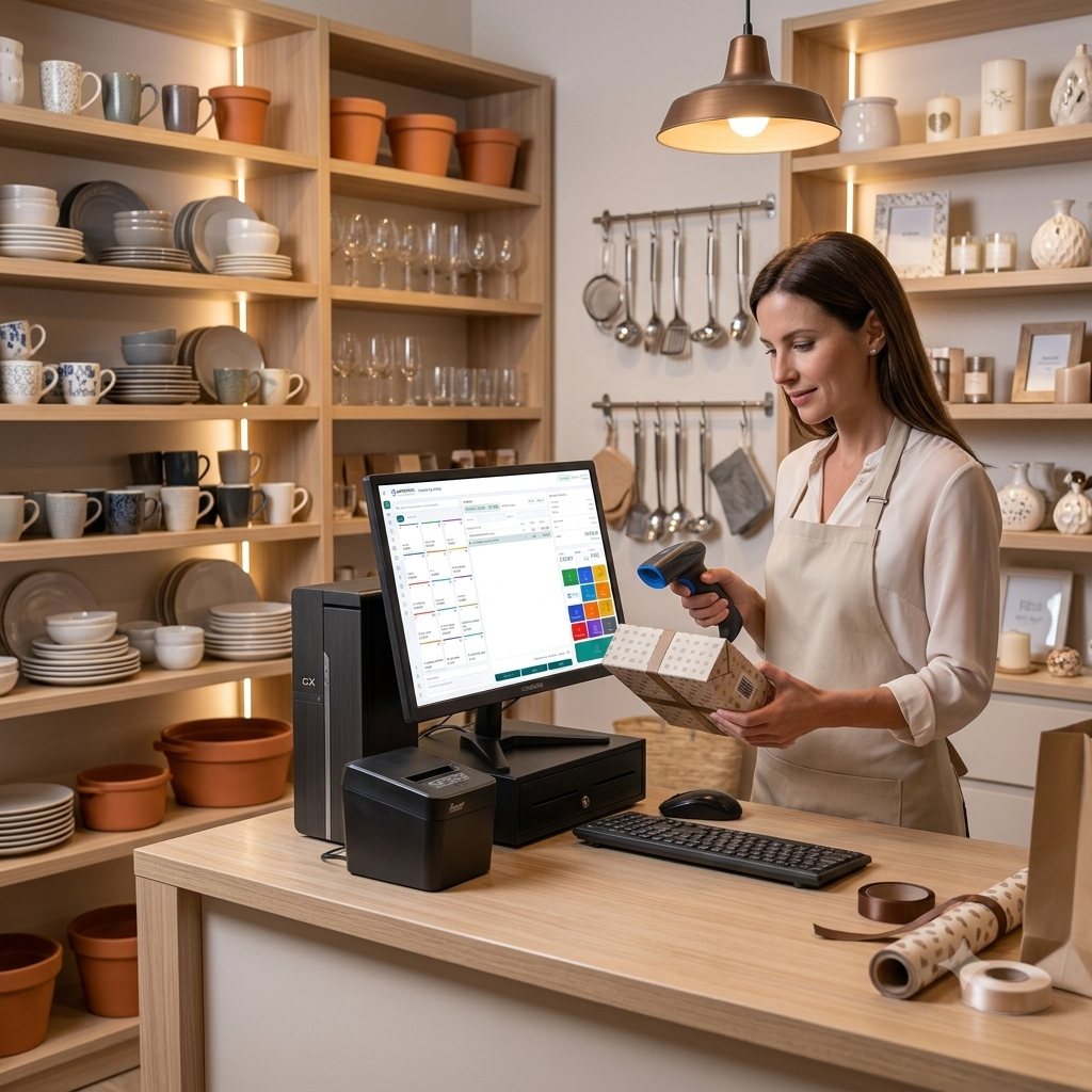 Software de facturación electrónica para bazar y regalería ZETEKPOINT IA funcionando en el mostrador