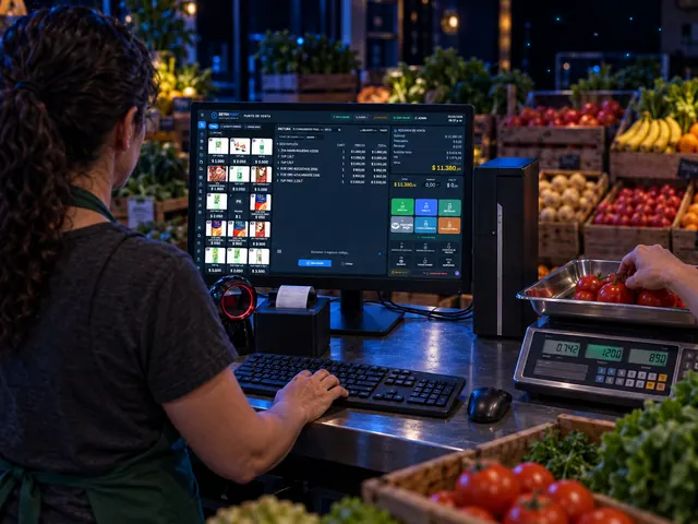 ZETEKPOINT funcionando en el mostrador de verdulerías