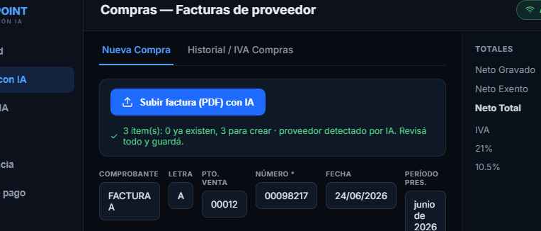 Compra armada automáticamente desde una factura en PDF